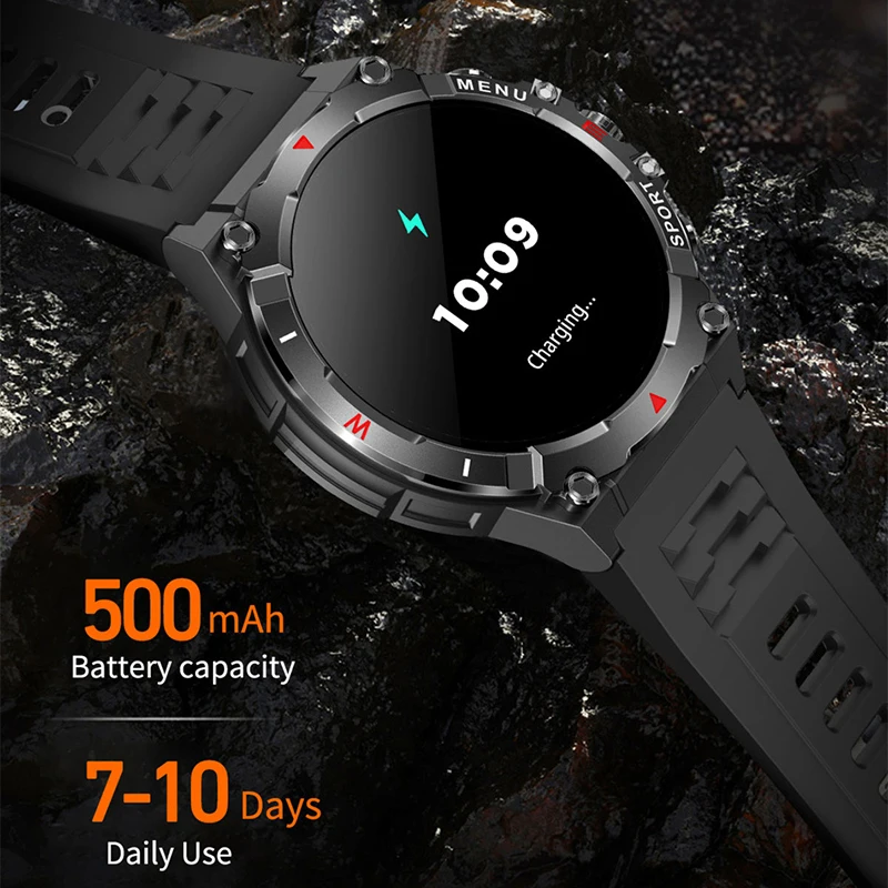 2025 NEW Compass Smart Watch 1.43 inch AMOLED Always on Display Clock Bluetooth Call 500mah battery IP68 Waterproof Smartwatch