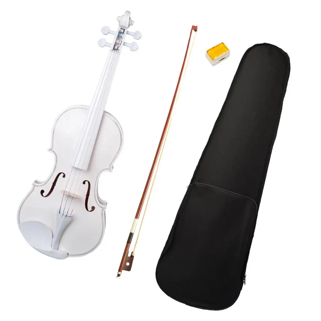 4/ White Maple Spruce Violin Fiddle Music Stringed Instrument for Students Practicing