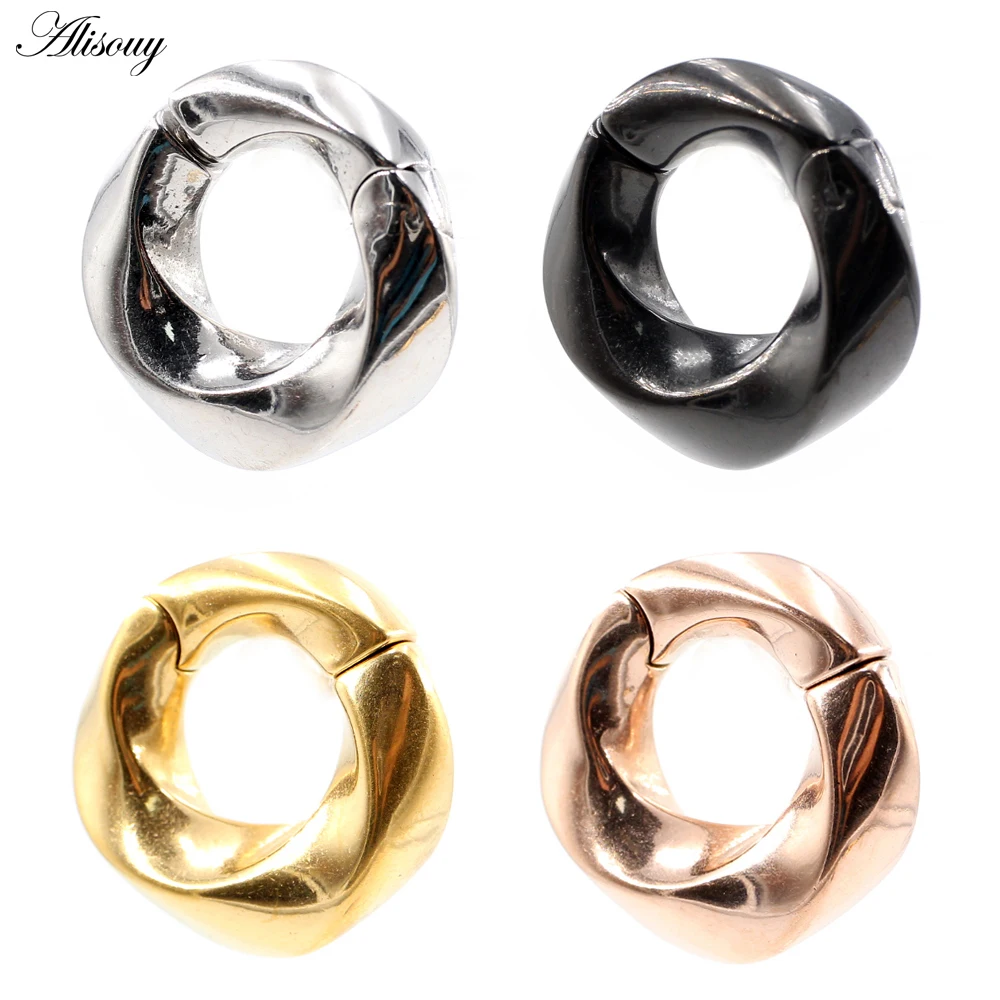 Alisouy 1PC Stainless Steel Twist Round Ear Weight Heavy