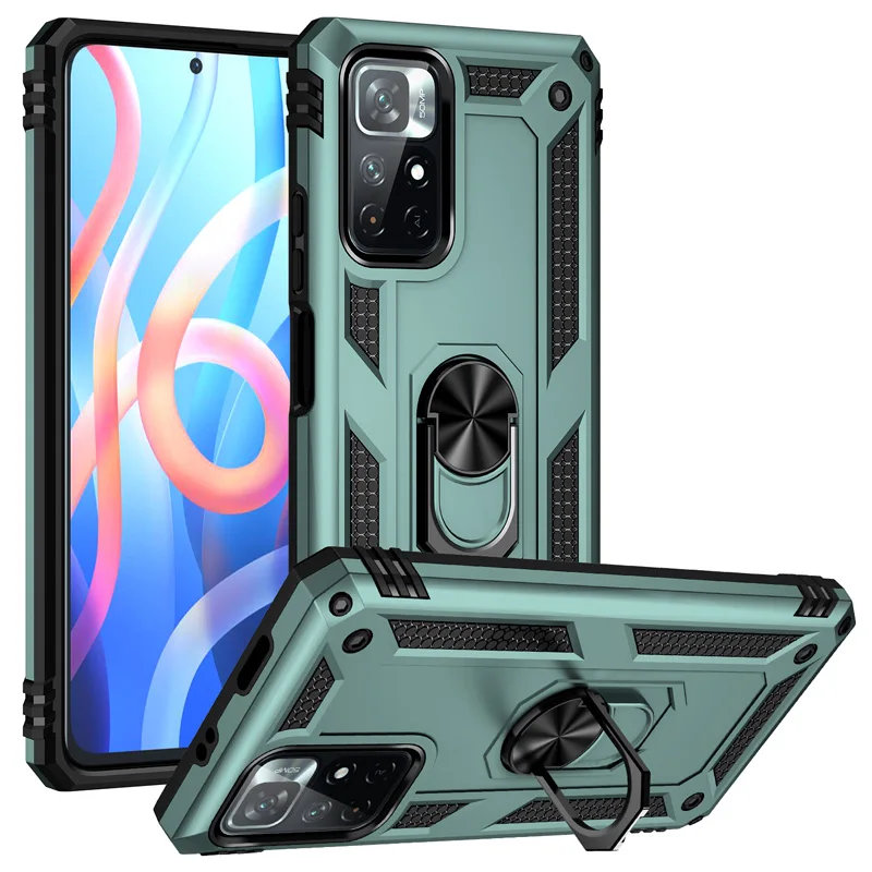 Durable Shockproof Armor Phone Case with Metal Ring Stand