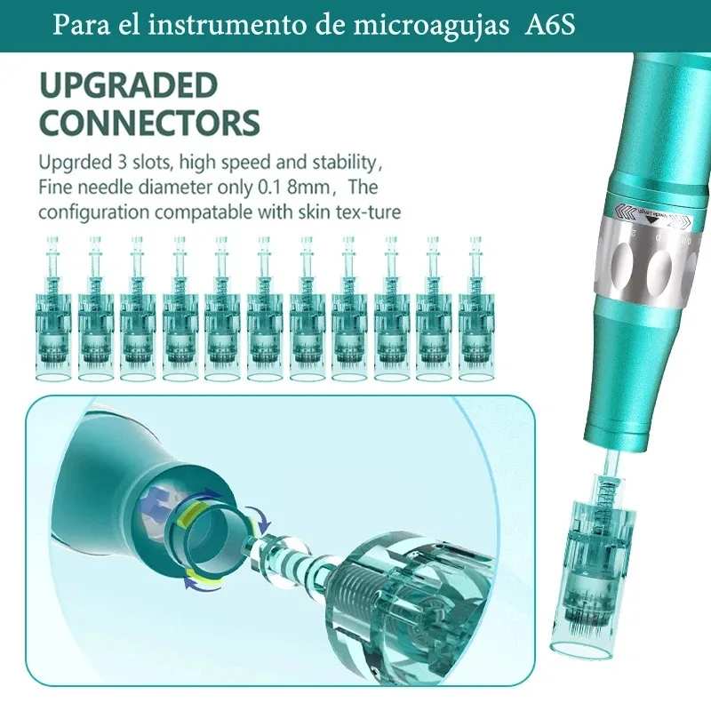 Dr. Pen Ultima A6S Cartridges Microneedling Pen Needles Derma Pen Bayonet Replacement Tips 11/16/24/36/42/Nano Round Microneedle