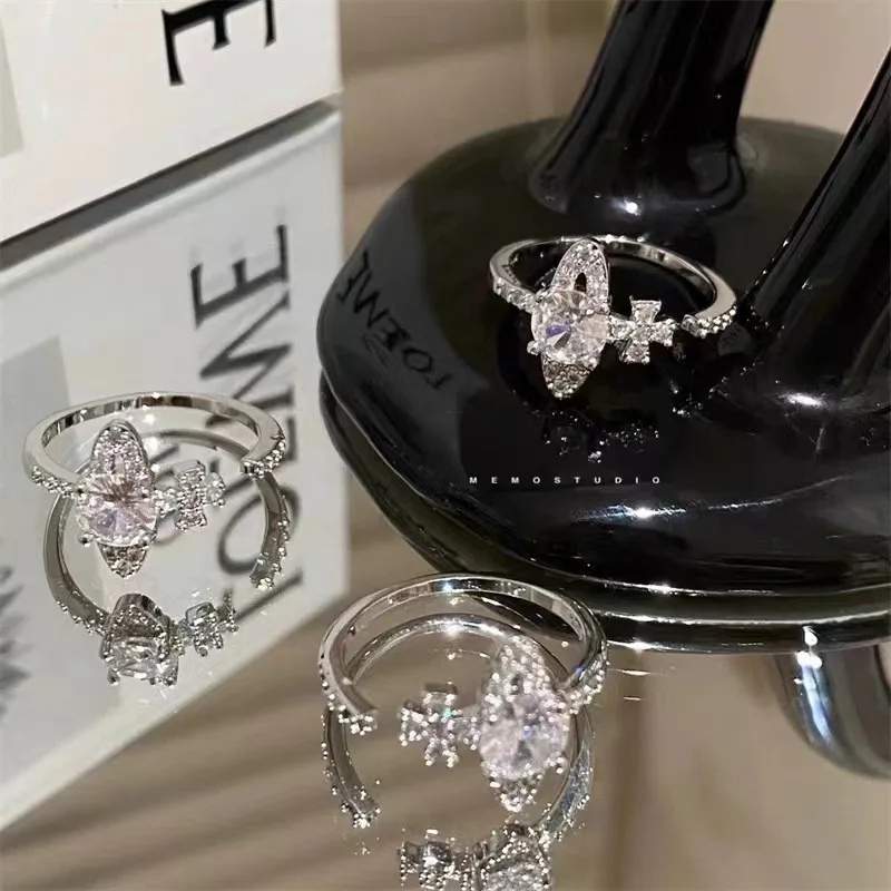 

New ring female high fashion Joker open ring jewelry diamond