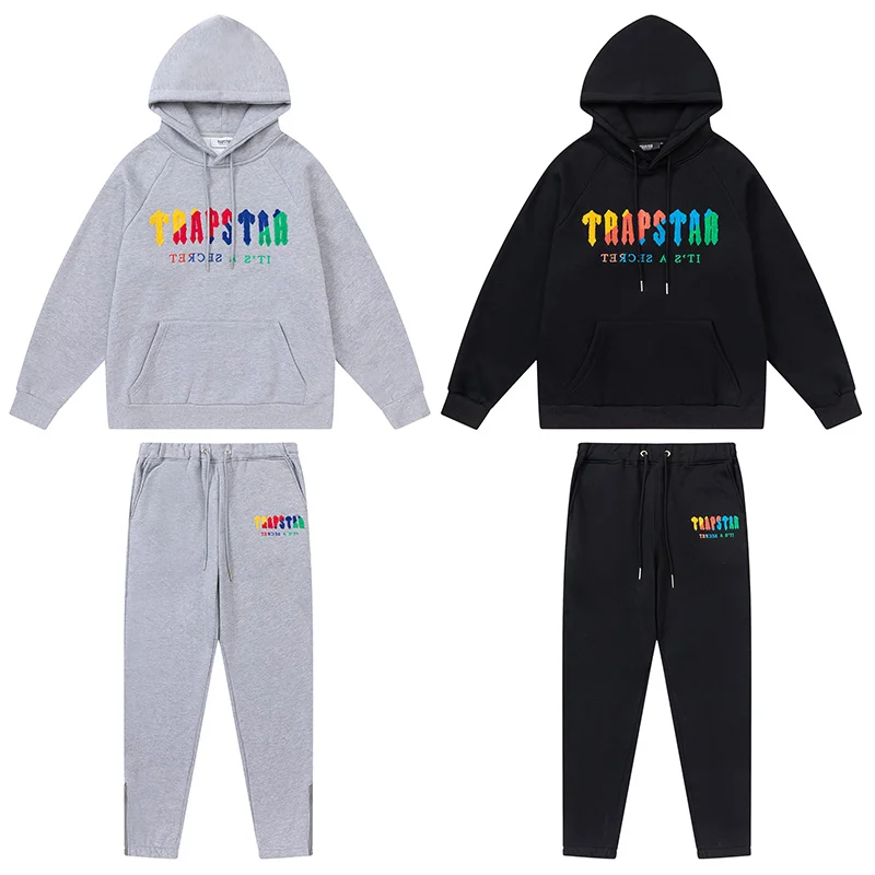 23ss Trapstar Rainbow Colors Print Men Woman Hooded Sweatshirt Suit Couple  Jogging Hoodies Sweatpants Streetwear Tracksuit - Hoodies u0026 Sweatshirts -  AliExpress