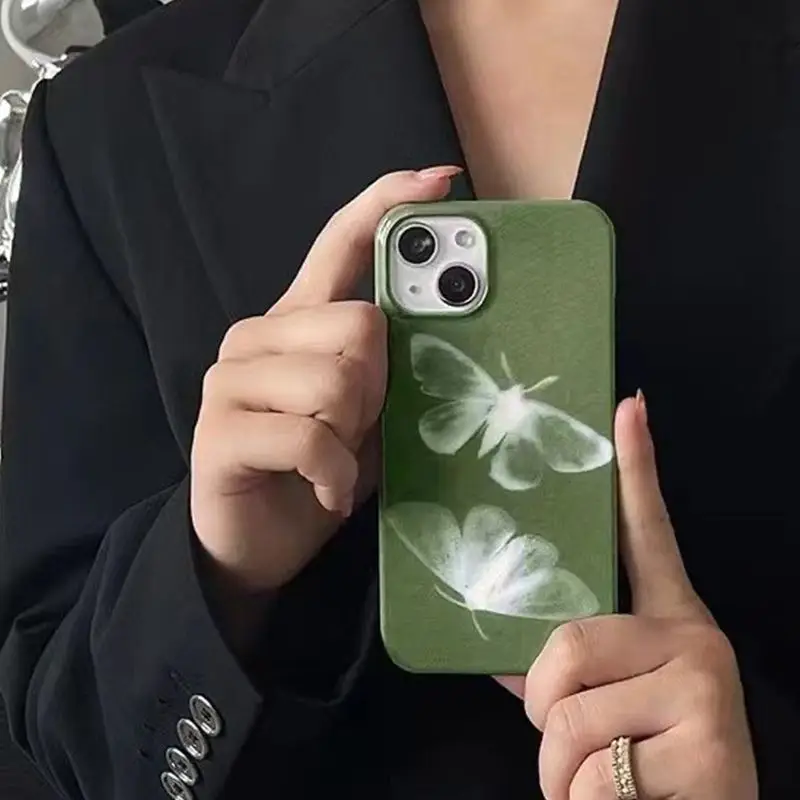 Green White Butterfly Phone Case for iPhone