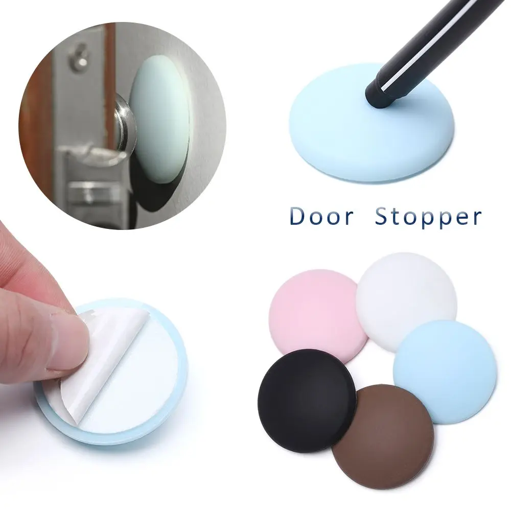 Door Stopper Door Handle Stopper Wall Protector Self Adhesive Rubber Doorknob Crash Pad Anti-slip Sticker Bumper er Home Hardware