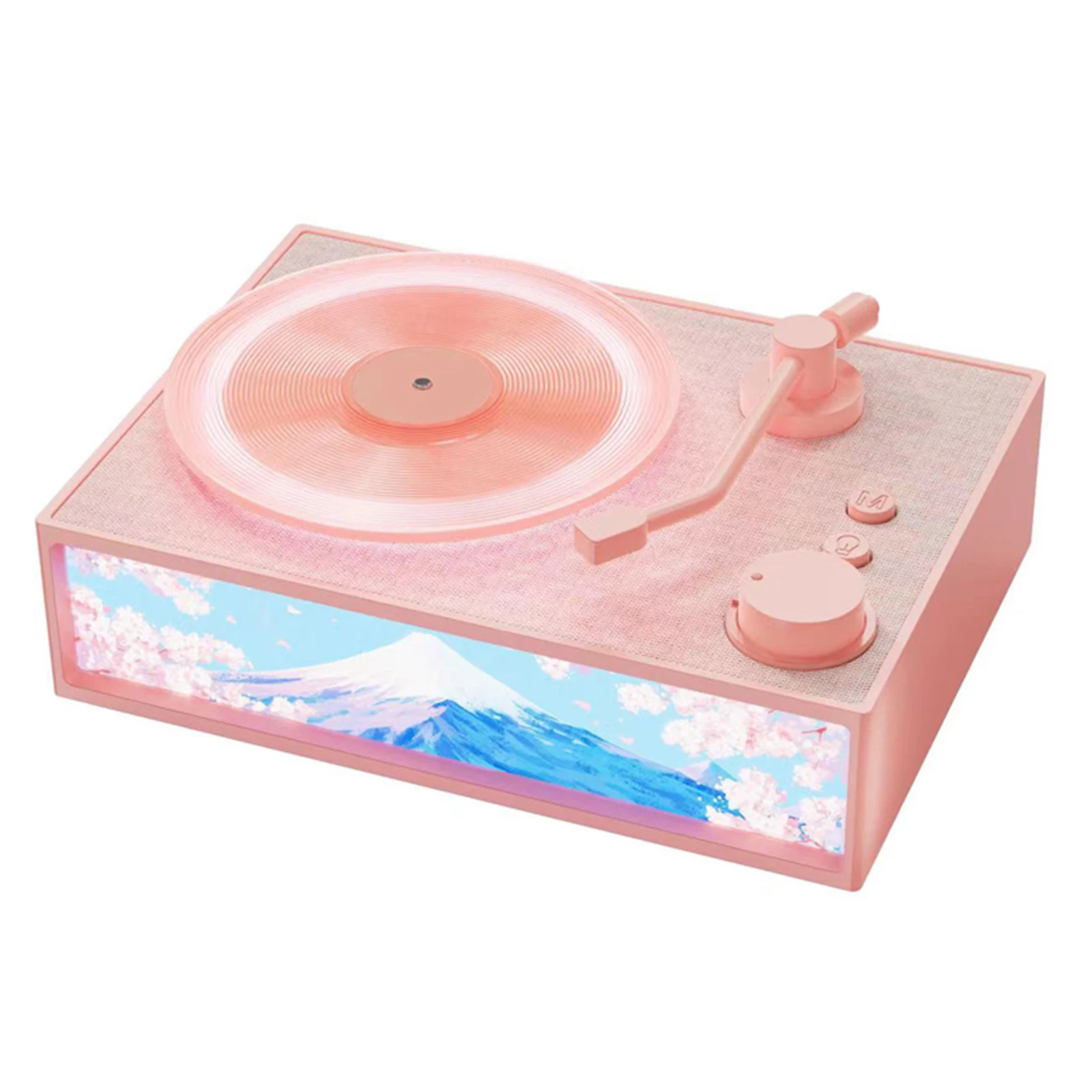 

Bluetooth Speakers with Essential Oil Aroma Diffuses, Simulated CD Player Design Style Loudspeaker Box with Illustration Lights