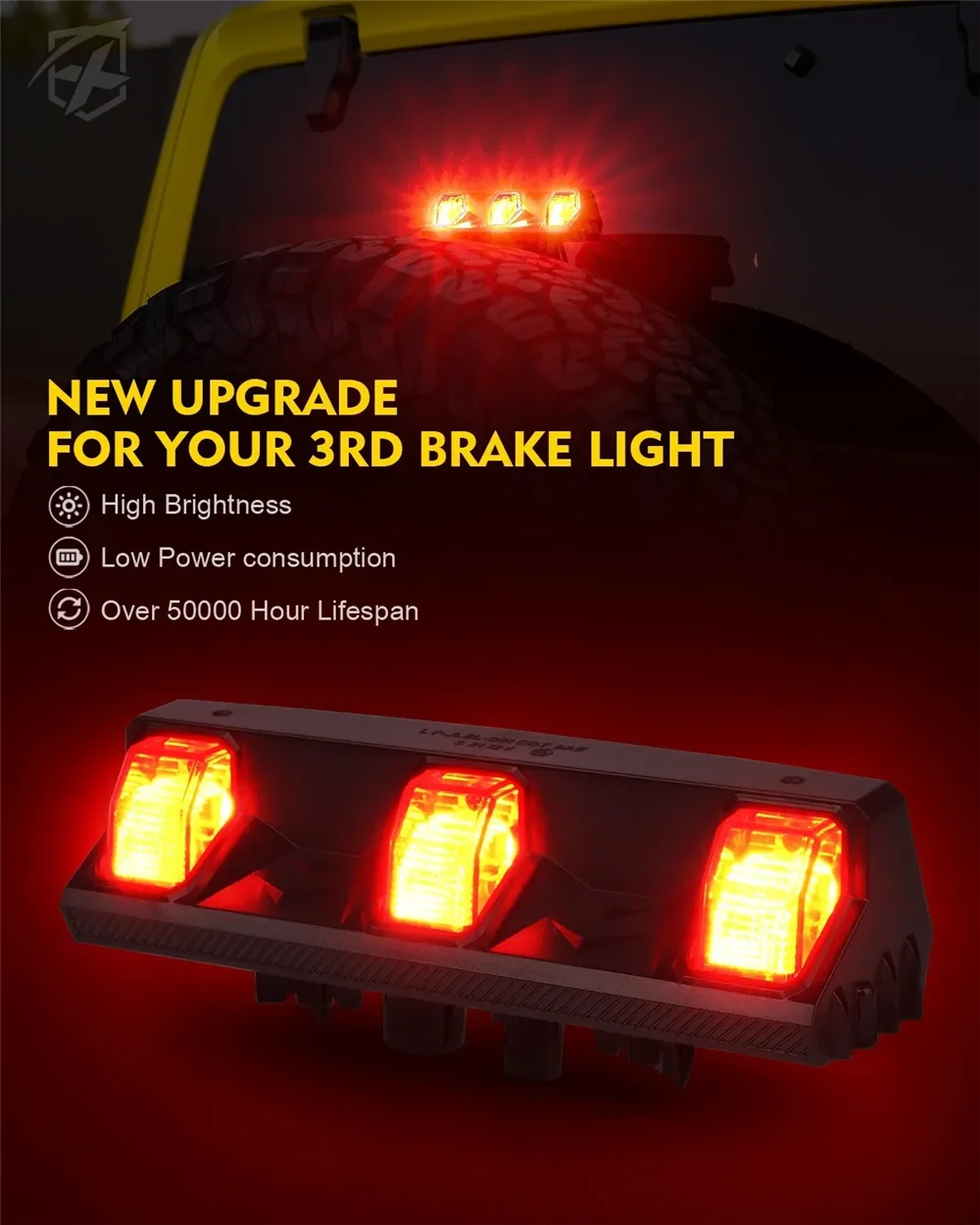 Led Third Brake Lights LED Rear Lights High Mount Stop Lights For Jeep Wrangler