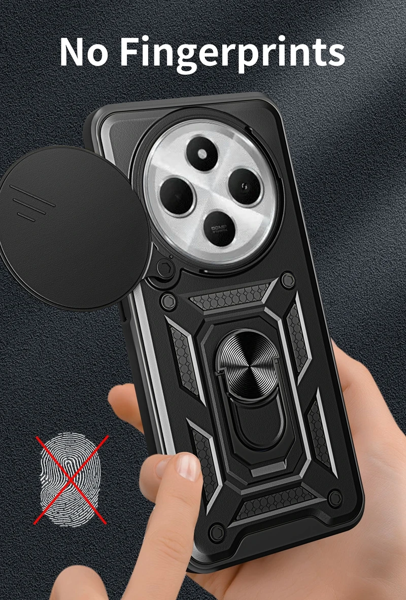 For Xiaomi Poco C75 4G Case Ring Stand Slide Camera Lens Armor Case For Poko Little C75 Pocco C75 PocoC75 4G Back Cover_voghion.com