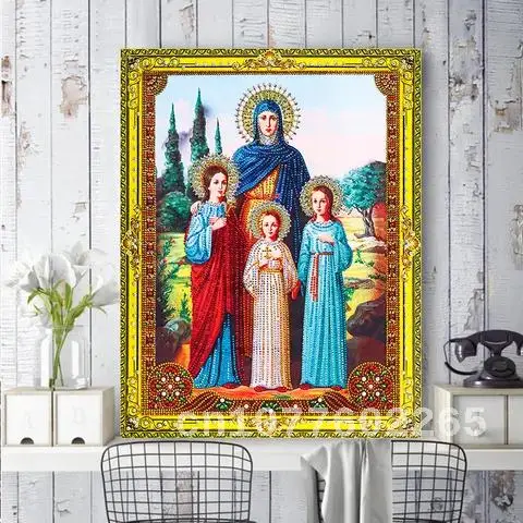 

AZQSD Diy Special Shaped Diamond Painting Cross Stitch Religion Icon Crystal Gift Mosaic Diamond Embroidery Jesus Rhinestones