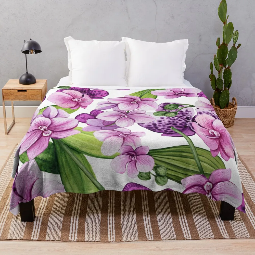 

Orchids Just for Her Throw Blanket Furry Blanket Personalized Gift