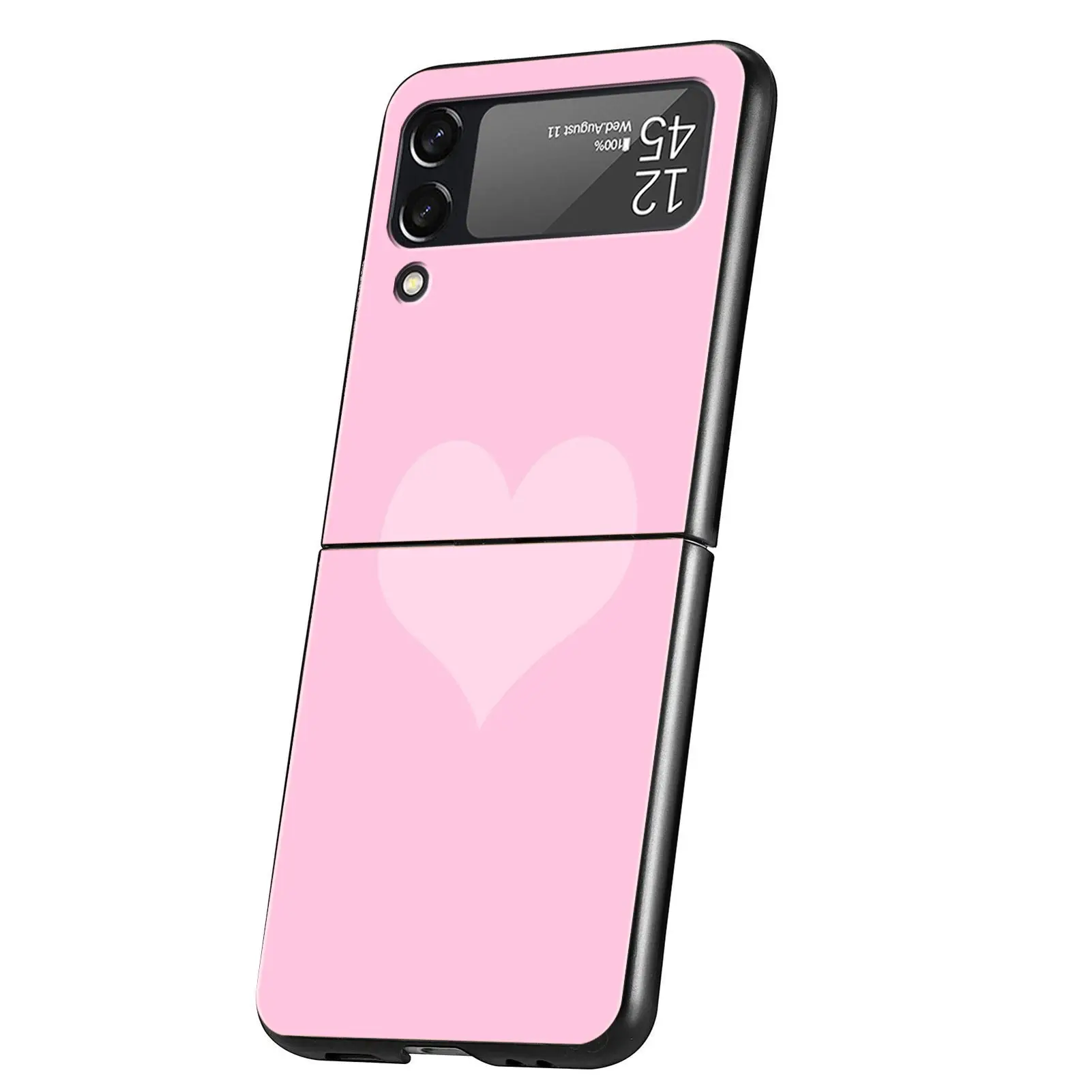 Gold Pink Rose Glitter Hearts Phone Case Shell For Samsung Galaxy Z Flip 3 4 5 Samsung Z Flip3 Flip4 Hard PC Bumper Cover