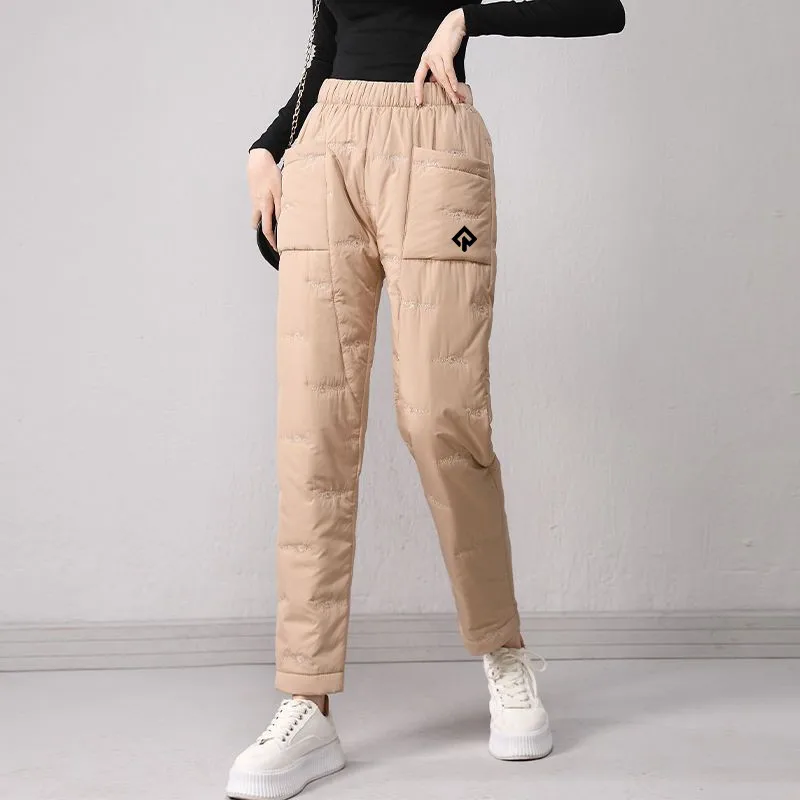 신상바지 Winter Golf Wear Women New Authentic Golf Pants Thickening Straight Pants Down Cotton Casual Women Clothing