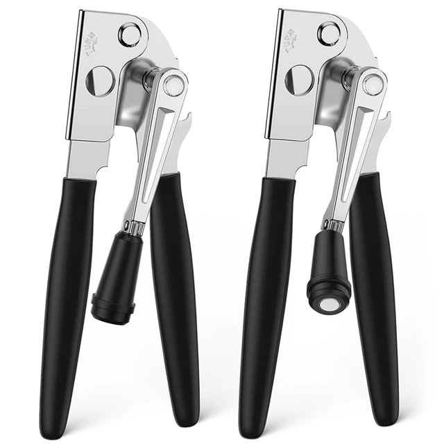 2Pcs Commercial Can Opener Heavy Duty Hand Can Opener Manual Handheld Can  Opener With Easy Crank