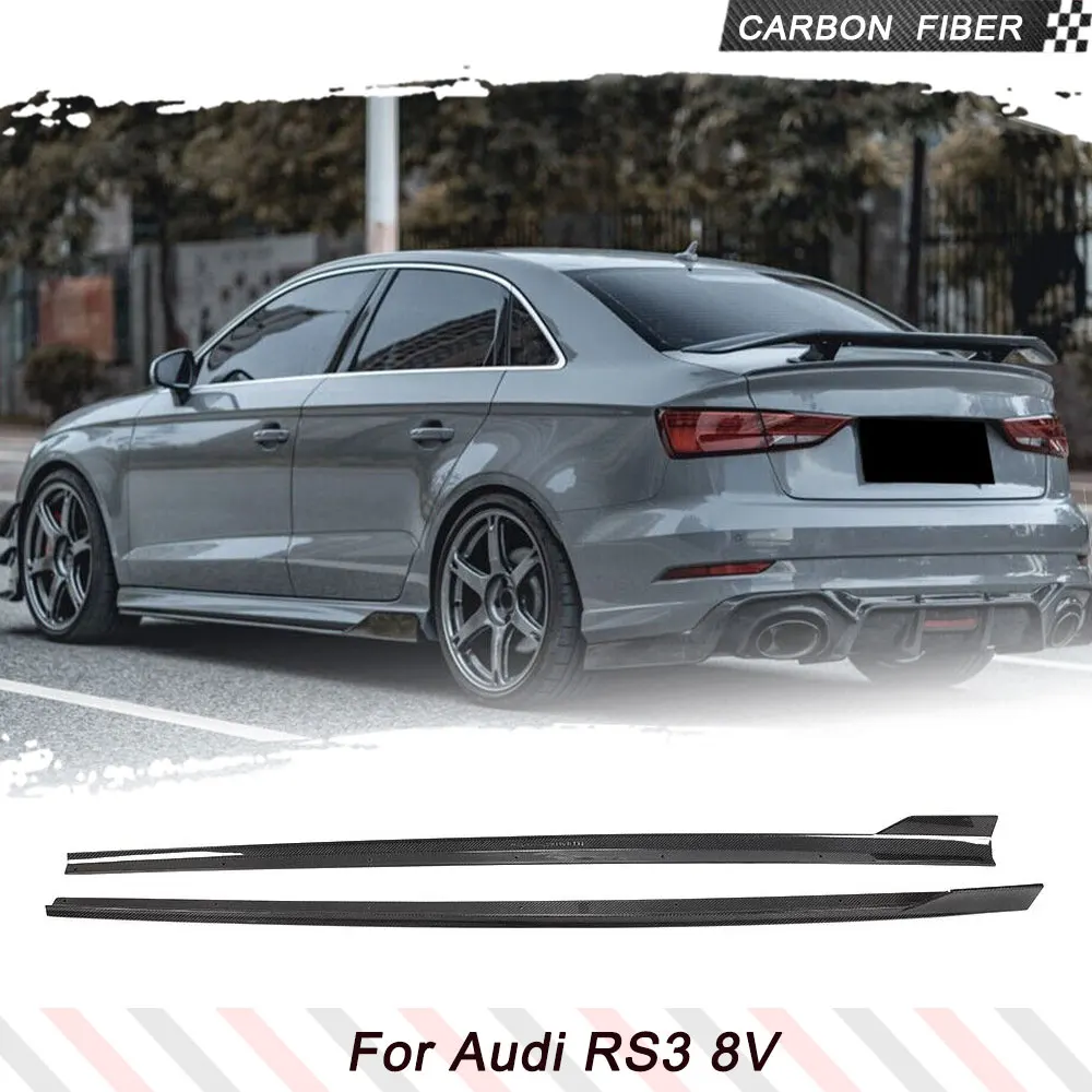 

Боковые юбки из углеродного волокна, удлинитель для губ, спойлер для Audi S3 RS3 8V 2017-2020, Комплекты Кузов автомобильных качающихся панелей