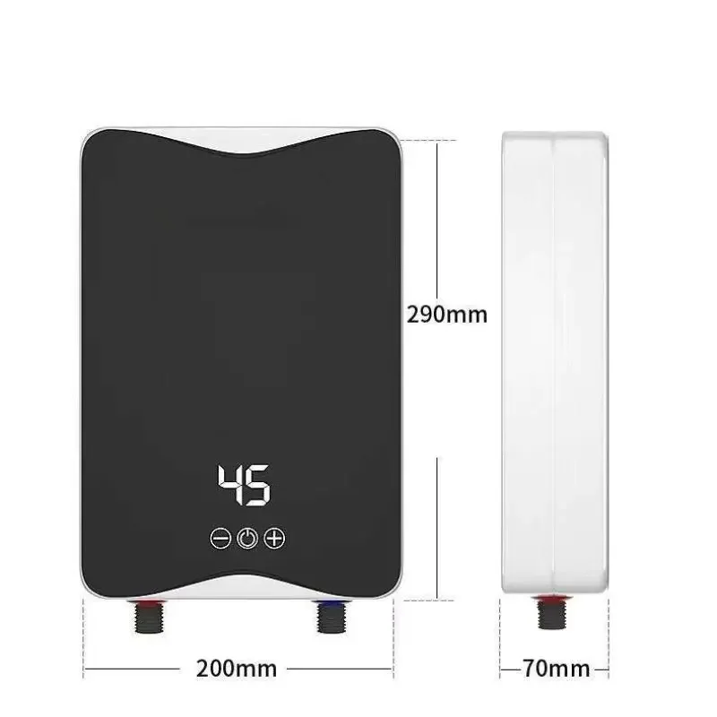 Electric Water Heater 5500W Instant Tankless Electric Hot Water Heater Bathroom Kitchen Instant Heating Tap Demand Water Heater with LCD Display