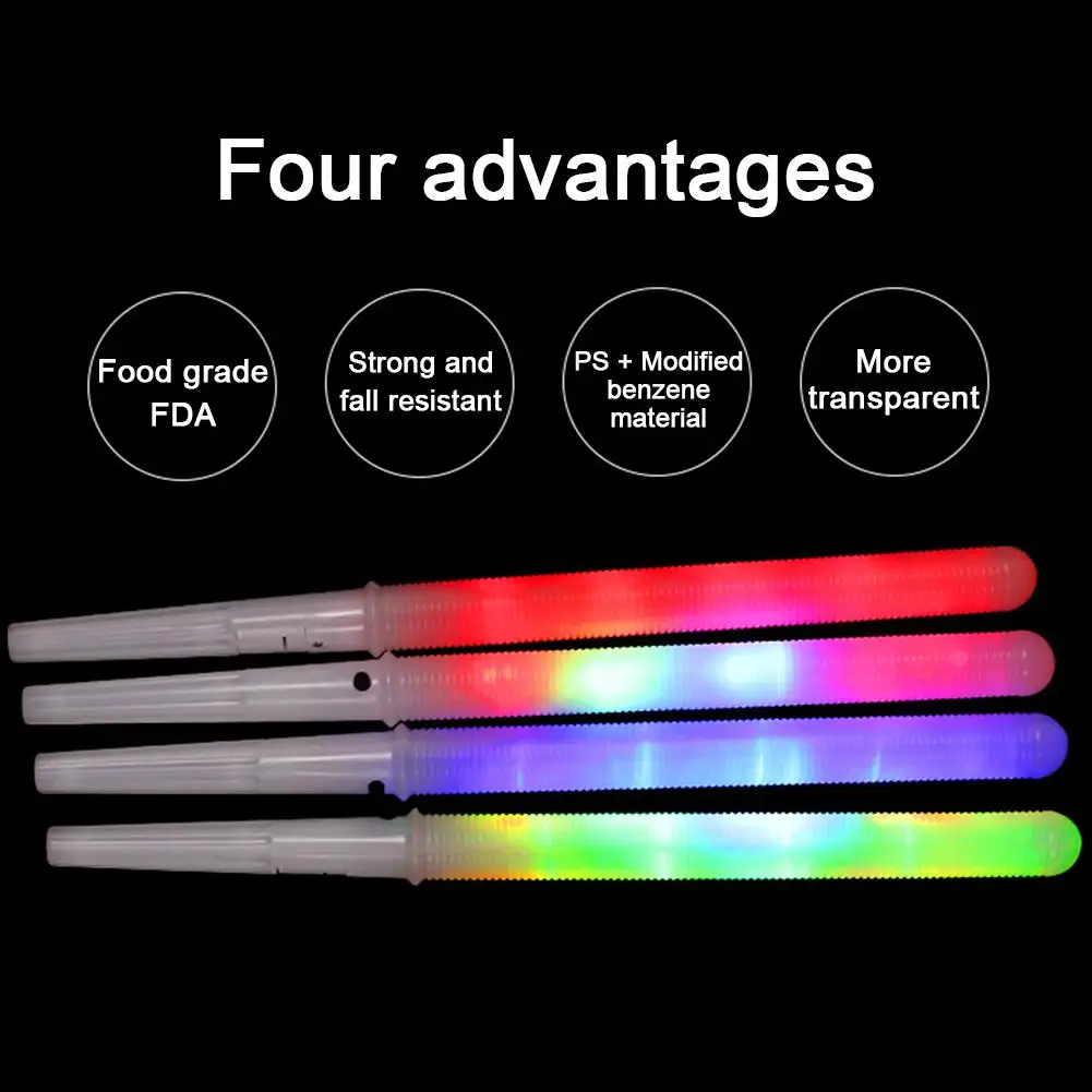 Reutilizável Colorido LED Light Stick, Algodão Cônico,
