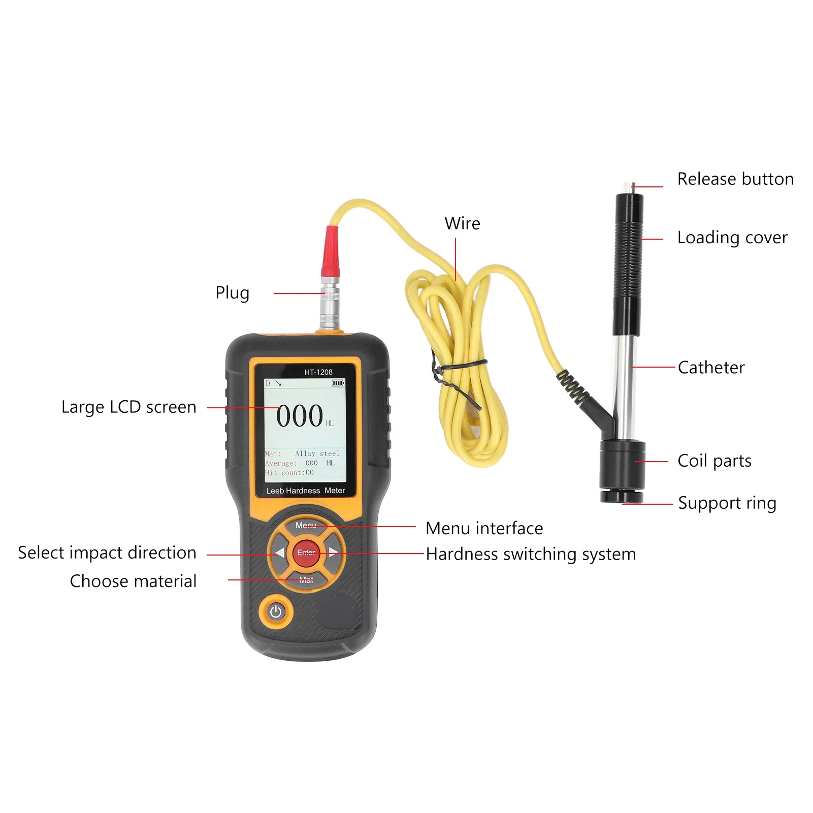 Digital Hardness Tester HT-1208 ABS High Accuracy Hardness Meter Durometer Scale