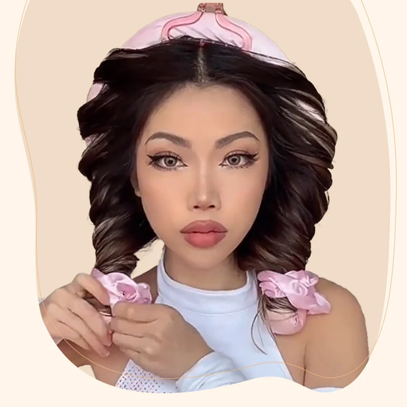 Heatless Hair Curler Set with Massage Comb for Effortless Overnight Curls