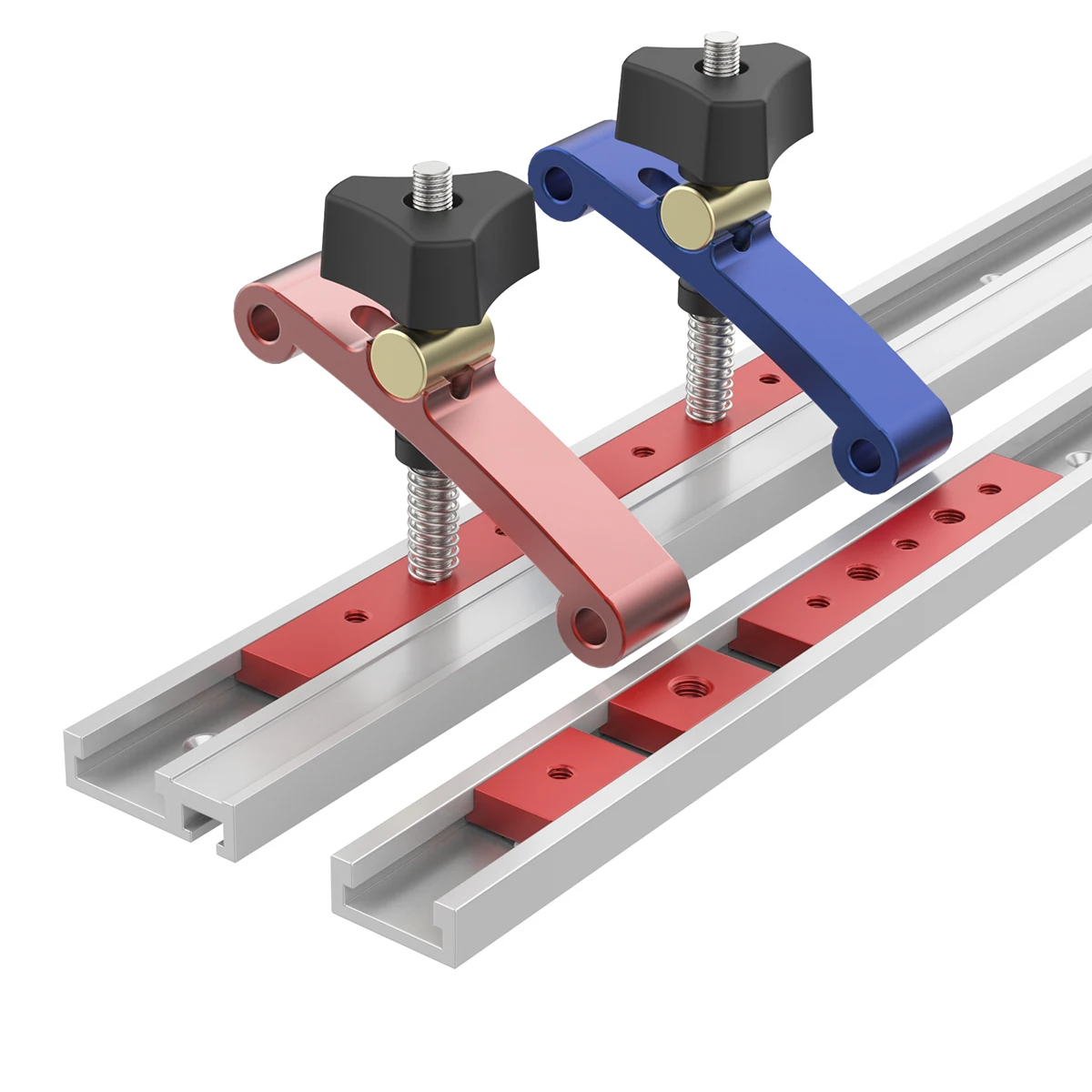 Quick Acting Hold Down Clamp Aluminum Alloy 30 45 T-Slot Miter T-Track Clamp Set for Woodworking Tool Table Workbench, woodworking tools,woodworking clamp,woodworking tool