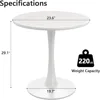 24 Inches Tulip Round Kitchen Table, Mid-Century Leisure Table for Small Places, Dining Tables 3