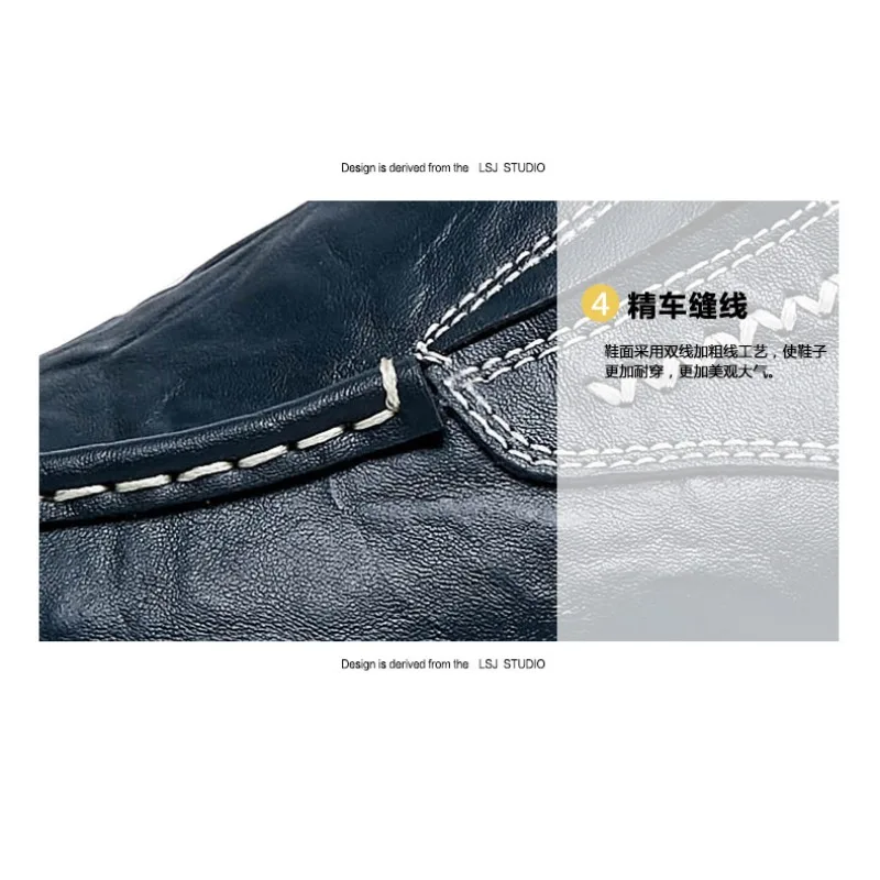 Leather Men's Casual Shoes Flats Moccasins Men Loafers Party Driving Loafers Shoes Male Genuine Leather Business Office Men Shoe 4