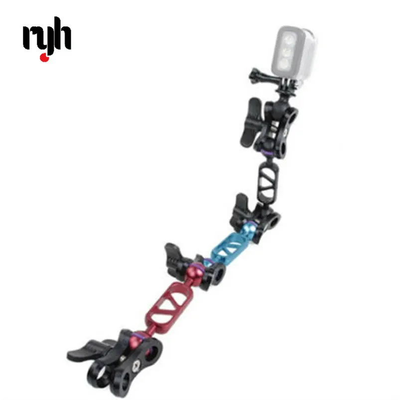 

CNC Aluminum Alloy Diving Light Arm Ball Head Butterfly Clip Light Arms For GOPRO Hero OSMO DJI SJ Sports Camera