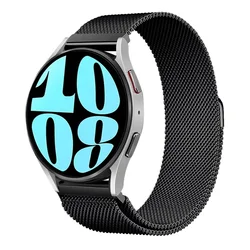 Sleek Stainless Steel Milanese Magnetic Bracelet Strap - 22mm (Black)
