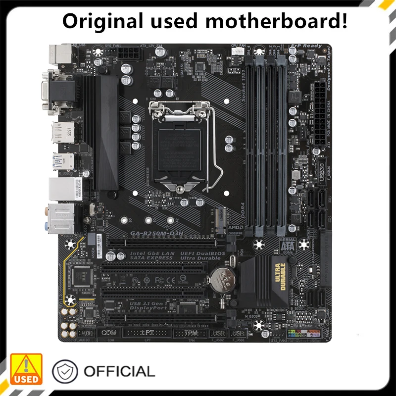 

Оригинальная подержанная десктопная Материнская плата Intel B250 64 Гб DDR4 LGA 1151 i7/i5/i3 USB3.0 SATA3
