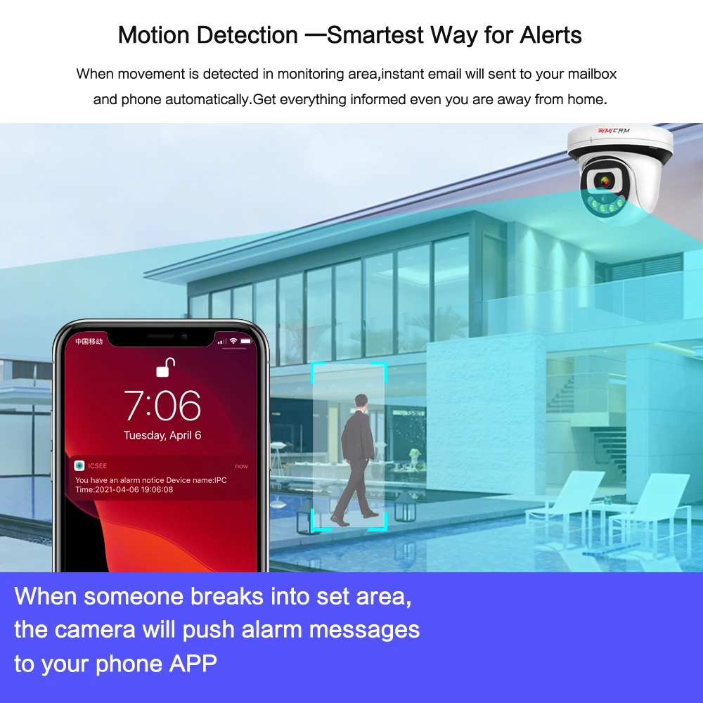 كاميرا IP لاسلكية 5MP واي فاي رؤية ليلية