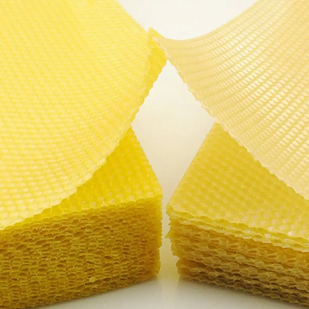 10Pcs 13*9cm Natural DIY Beeswax Sheets Eco-friendly Beekeeping Equipment Bee Comb Honey Frame Candle Making Craft DIY For Craft