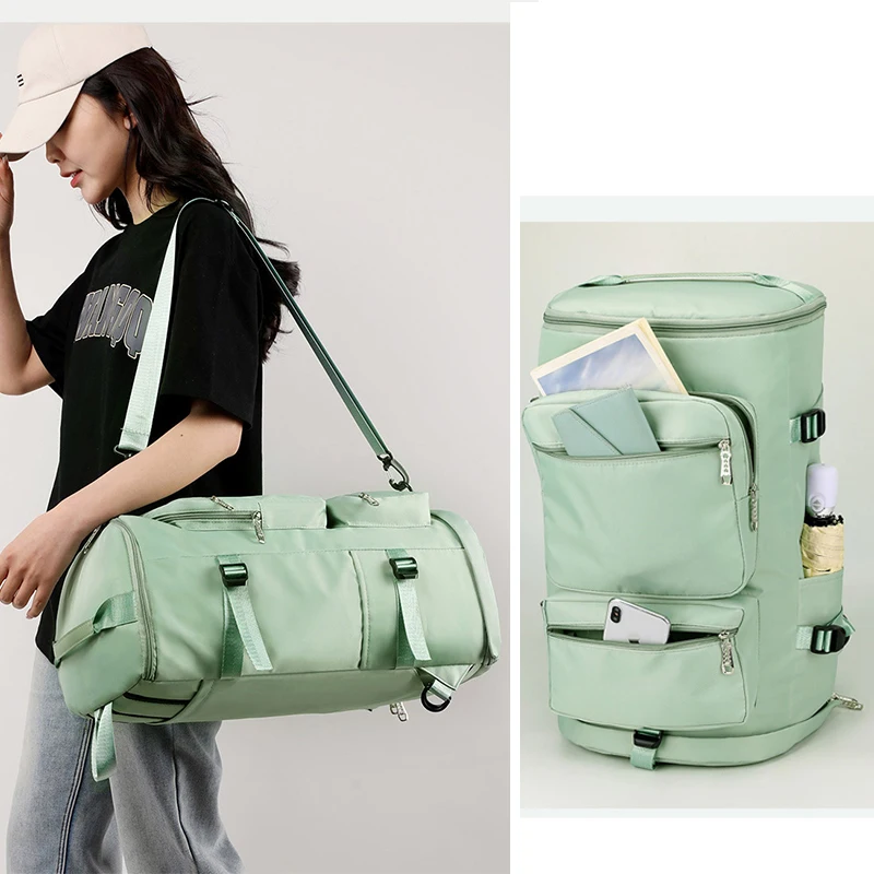Waterproof Fitness Sports Backpack Men Women Outdoor Gym Shoulder Multifunctional Yoga Large Capacity Shoes Bags Dry Wet Duffle 2