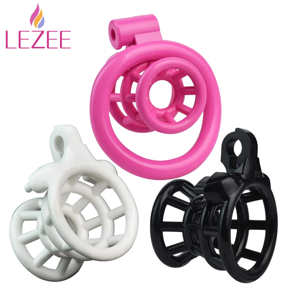 

LEZEE Lightweight Male Chastity Cage Urethral Penis Lock Anti-Cheating Cock Rings BDSM Intimate Erotic Sex Toys For Men