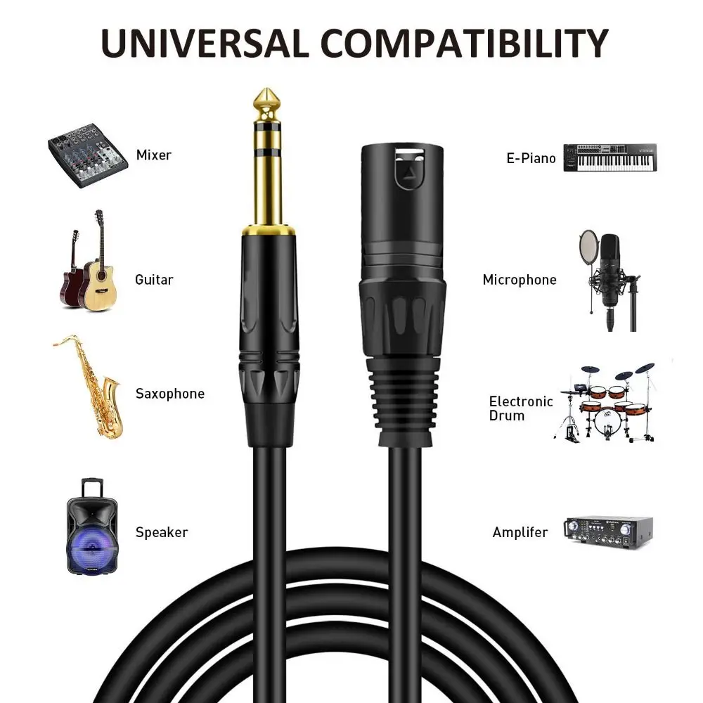 ݼ  ũ  6.35mm-XLR -  ̺ 뷱, 1/4 ġ