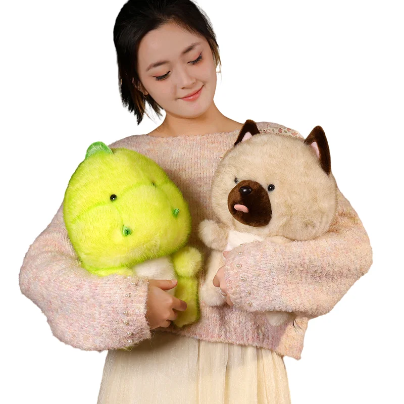 

New Kawaii Creative Fat Dog Dinosaur Soft Plush Toy Smoothing Doll Sofa Decoration Kids Girls Birthday Christmas Halloween Gift