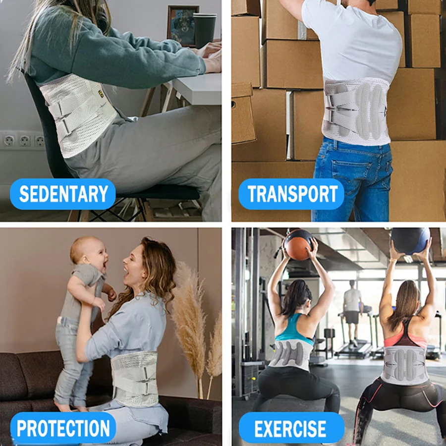 Lumbar Support Belt Back Brace Back Support Belt Back Brace Support Belt-Lumbar for Back Pain,Sciatica,Scoliosis,Herniated Disc Adjustable Straps-Lower with 3 Pads for Men&Women