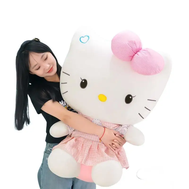 

Плюшевые игрушки Sanrio Hello Kitty, аниме плюшевые куклы большого размера, периферийные игрушки из фильма КТ, кошка Hello Kitty, кукла мелодия, подарок для девочки