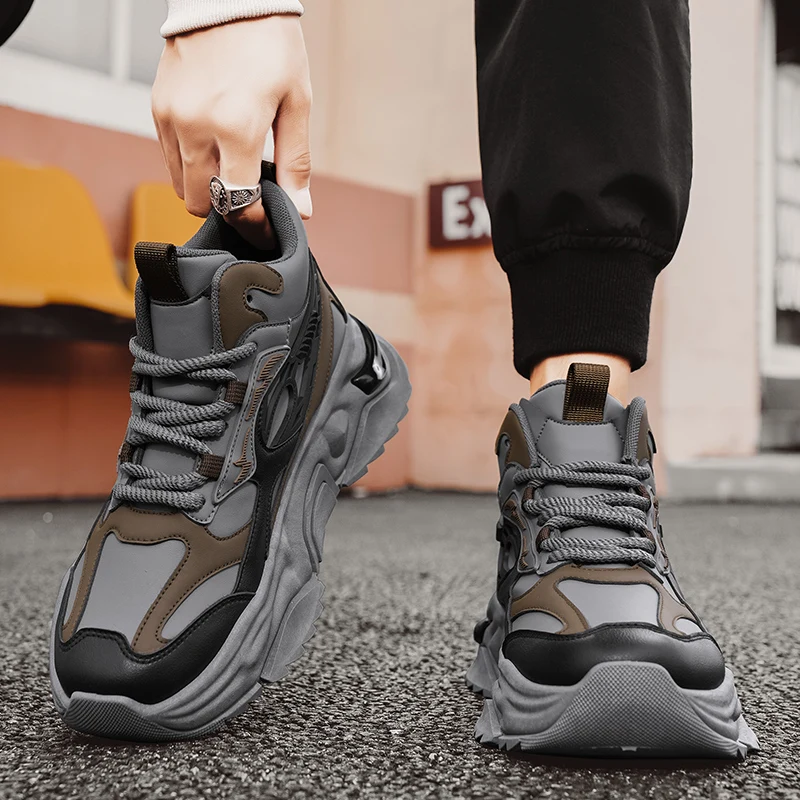 Herren High Top Ankle Boots Für Komfort Mode Sneaker Freizeitschuhe_voghion.com