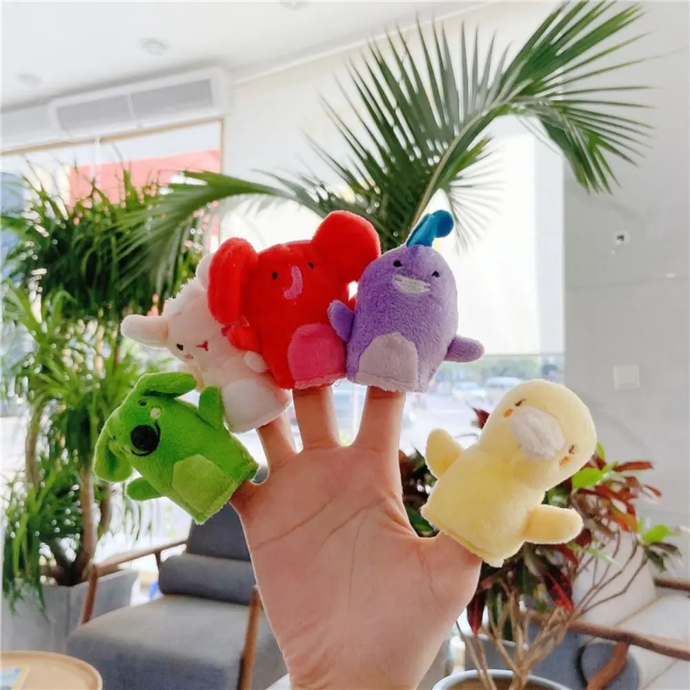 

10pcs/set Duck Plush Finger Puppets Cartoon Animal Fiber Cotton Hand Puppet Soft Doll Toy Finger Wear Baby Favor Dolls