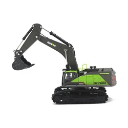 Diecast Metal Alloy Excavator Toy Truck - Engineering Vehicle Collectible (Green 1721)