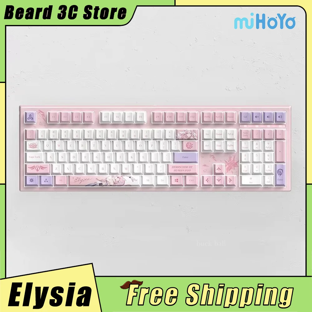 Mihoyo-Honkai Impact 3 Elysiaメカニカルキーボード,有線サイレント
