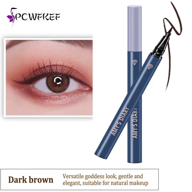 

Ultra Thin Silky Matte Liquid Eyeliner Waterproof Non Smudging Lasting Black Brown Lying Silkworm Eyeliner Pencil Makeup Tool