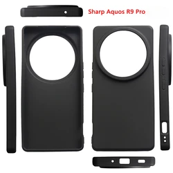Matte Black Shockproof Phone Case - Soft TPU Silicone Protective Cover for Aquos R9 Pro (Transparent)