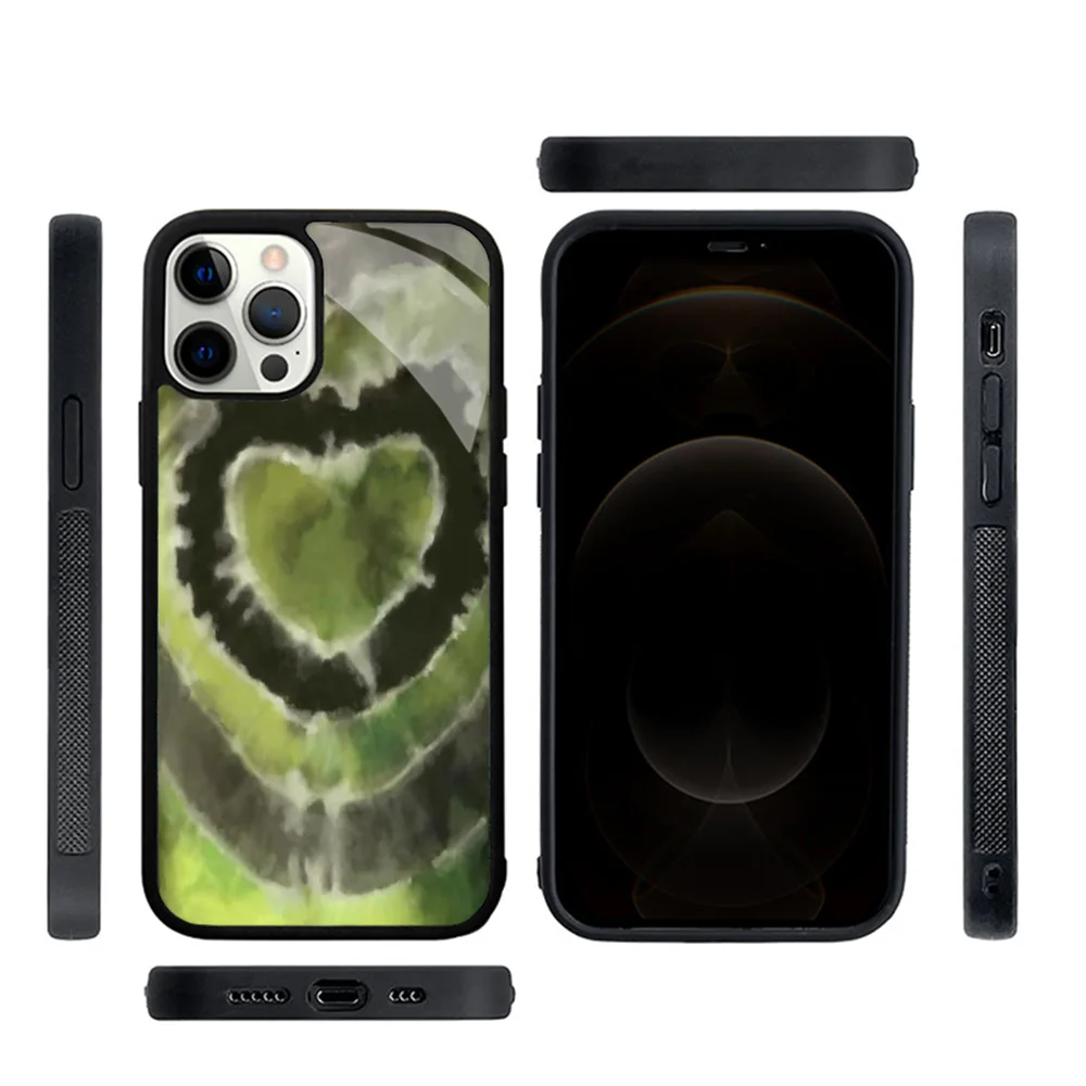 Custodia Per Cellulare Green Love Heart Custodia Per Cellulare Per Iphone 15 14 13 Pro Max 11 12 Mini Alex Mirror Tpu Shell