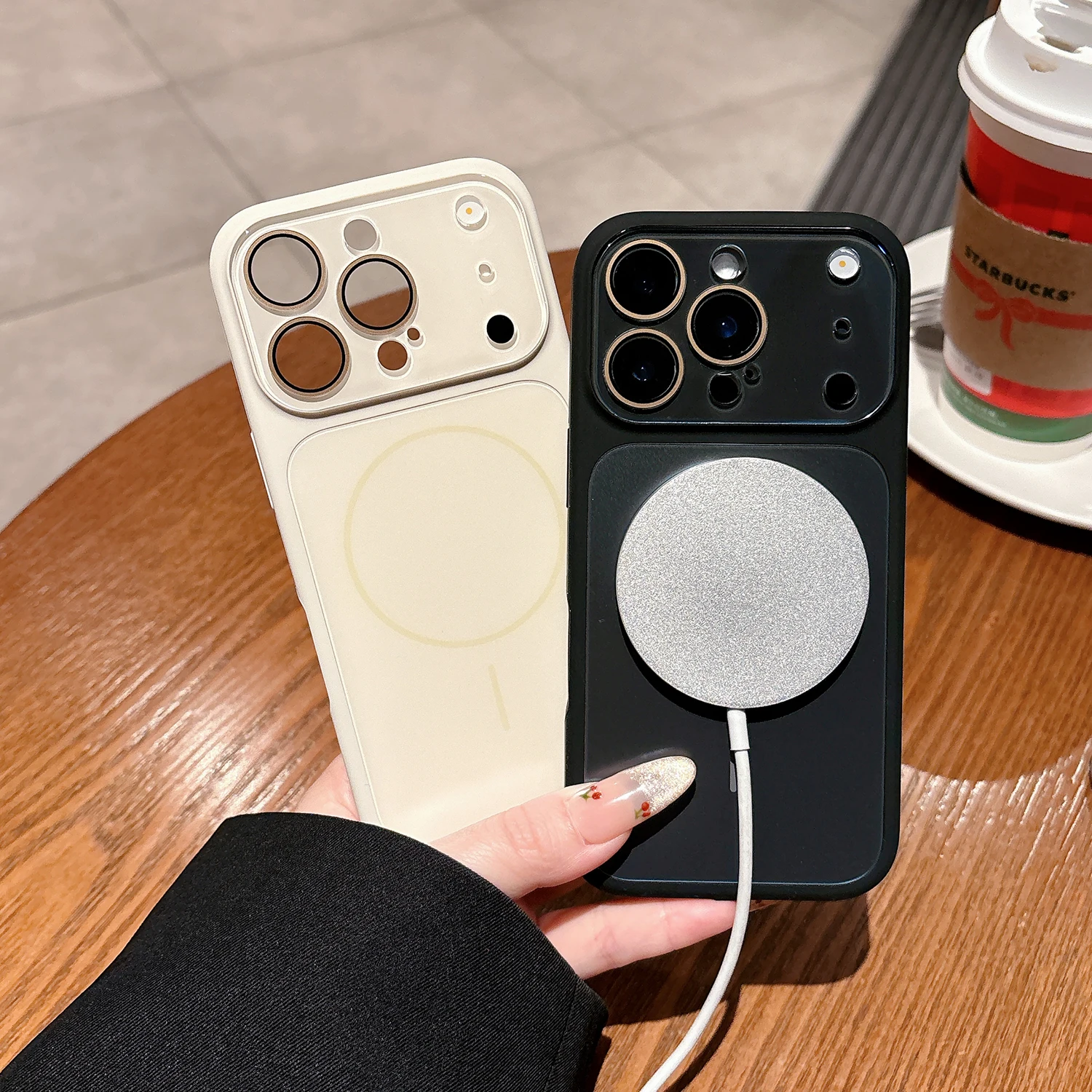 Magnetic Liquid Silicone Acrylic Case with Lens Film and Enhanced Protection