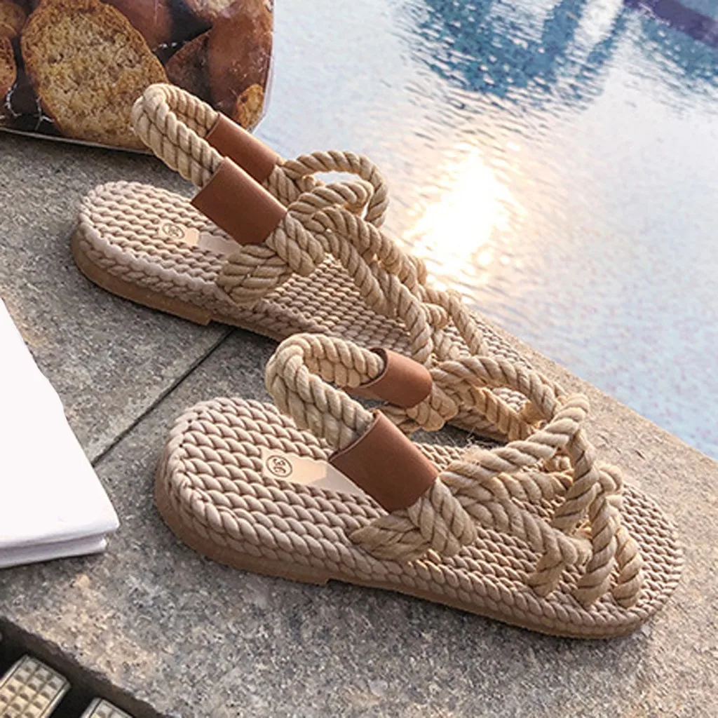 Sandals Woman Shoes Braided Rope Traditional Casual Style Simple Creativity Fashion Summer Shoes