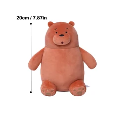 We Bare Bears Plush Toy - Sitting & Standing Grizzly, Panda & Ice Bear Cartoon Stuffed Animals (20cm Sit Grizzly)