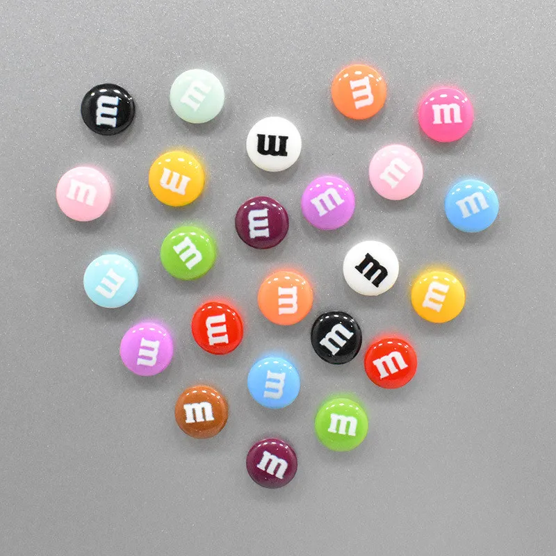 M&M Candy Magnets or Buttons Set Colors 8 Pieces 