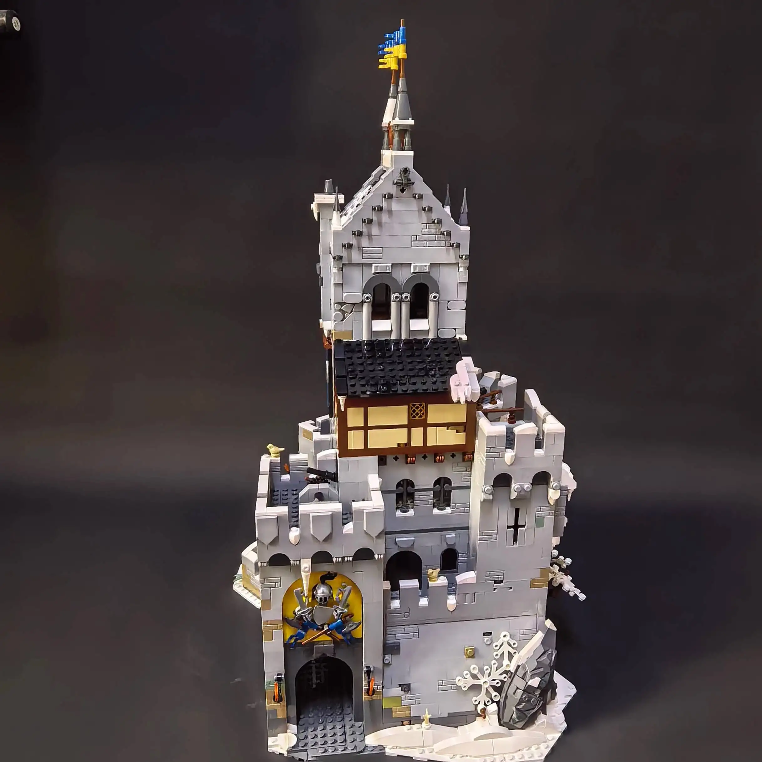 3995pcs 유럽 중세 스트리트 뷰 MOC 산악 요새 모델 DIY 창의적인 아이디어 어린이 장난감 조립 퍼즐 생일 선물