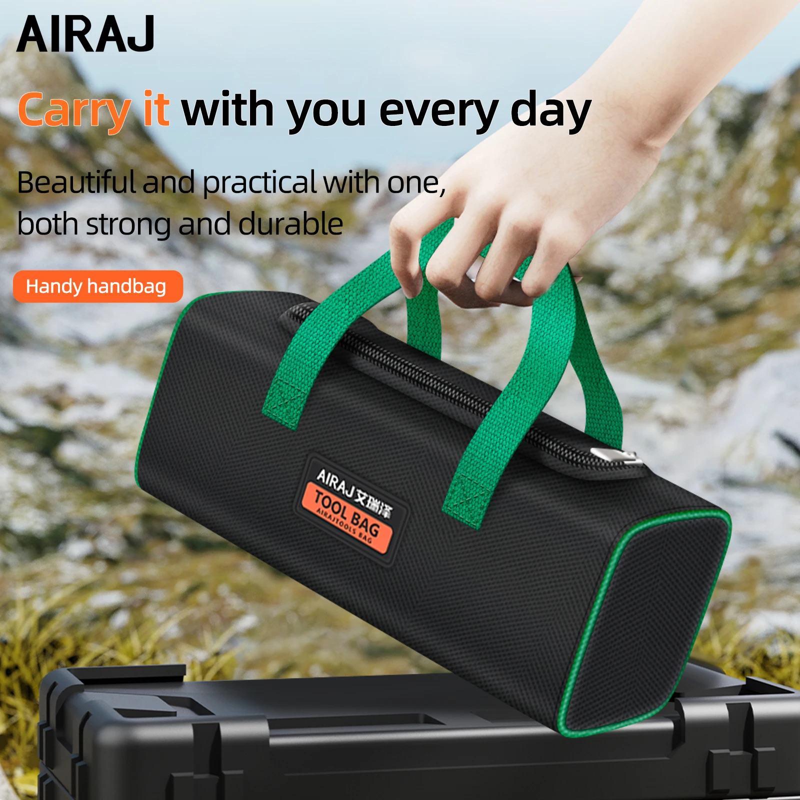 AIRAJ Tool Bag Oxford Cloth Portable StorageBag, Professional Electrician and Carpenter Repair, Home Storage Double Deck HandBag 5