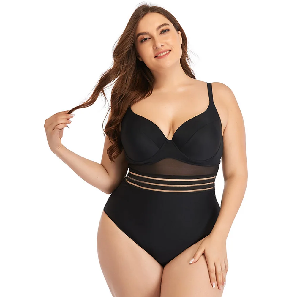 

Sexy Backless Swimwear Woman 2023 One-Piece Swimming Suits Solid Color Bandage Swimsuit BBW Belly Reducer Plus Size Bathing Suit